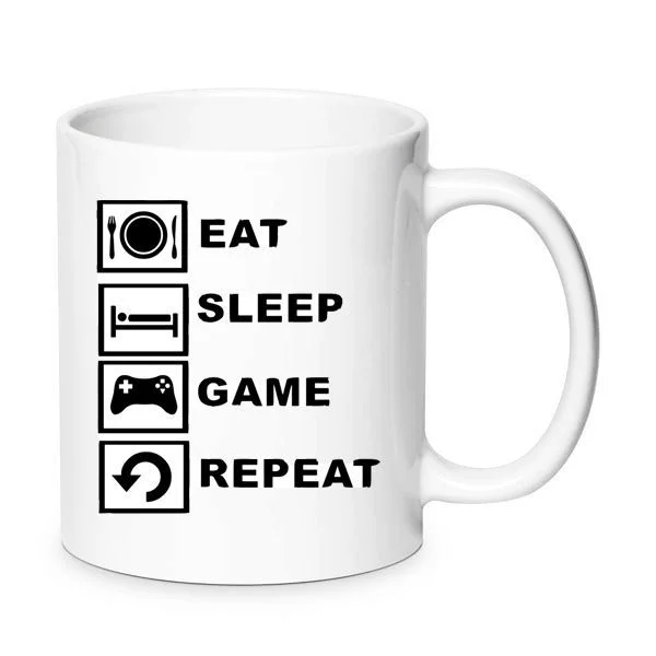 Φωτογραφία προϊόντος: Κούπα Gamer Eat Sleep Game Repeat Κεραμική 330ml No11
