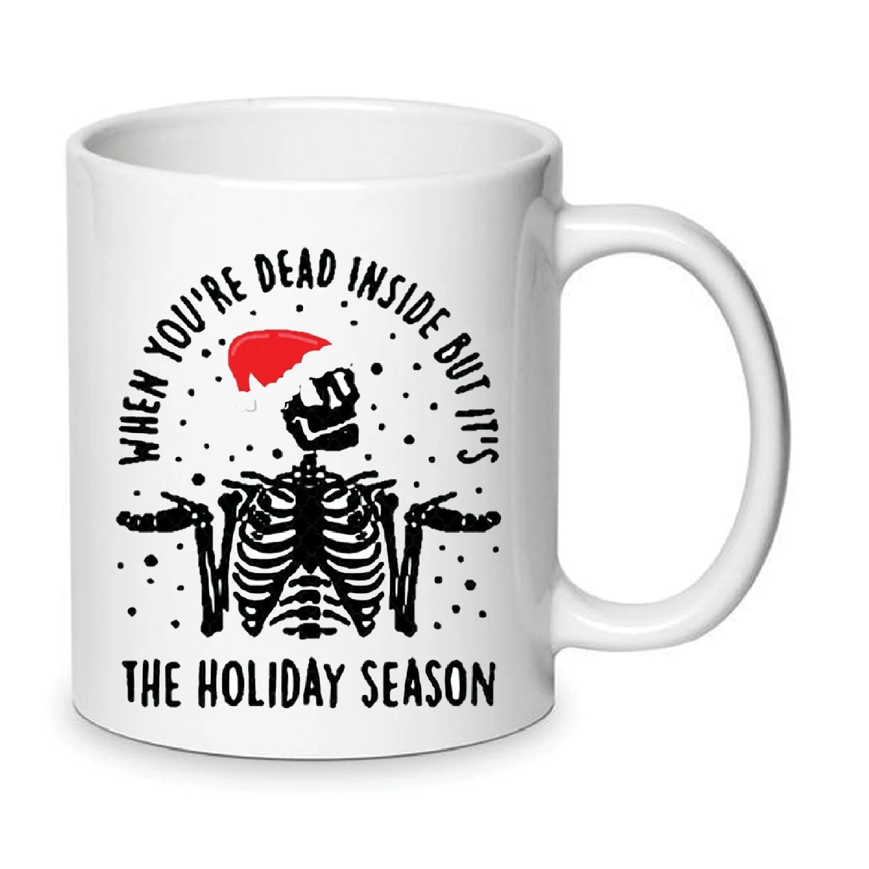 Φωτογραφία προϊόντος: Dead inside but its holiday season Christmas mug Χριστουγεννιάτικη κούπα no103 κεραμική 330ml αστεία