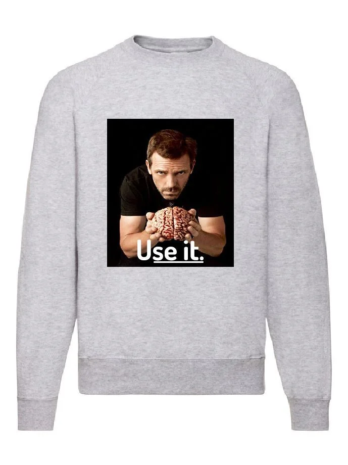 Φωτογραφία προϊόντος: Φούτερ Sweatshirt Dr House no1 Original Fruit of the loom 80% βαμβάκι use your brain