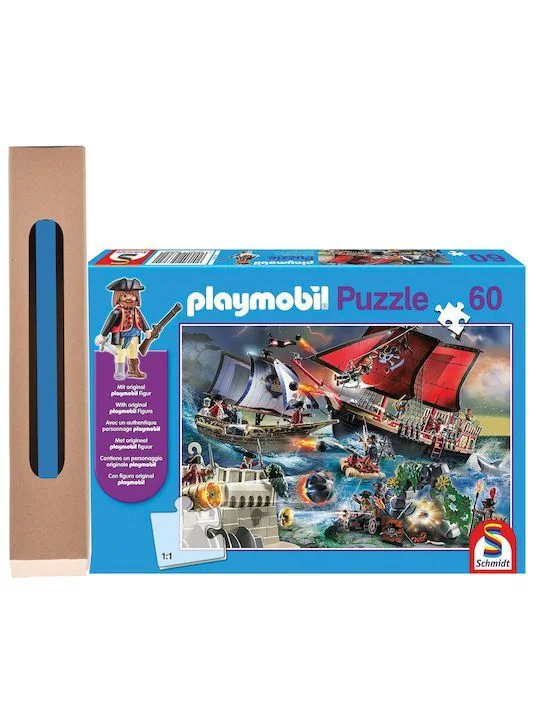 Φωτογραφία προϊόντος: Παιδικό Puzzle Playmobil Pirates 60pcs για 5+ Ετών και δώρο λαμπάδα