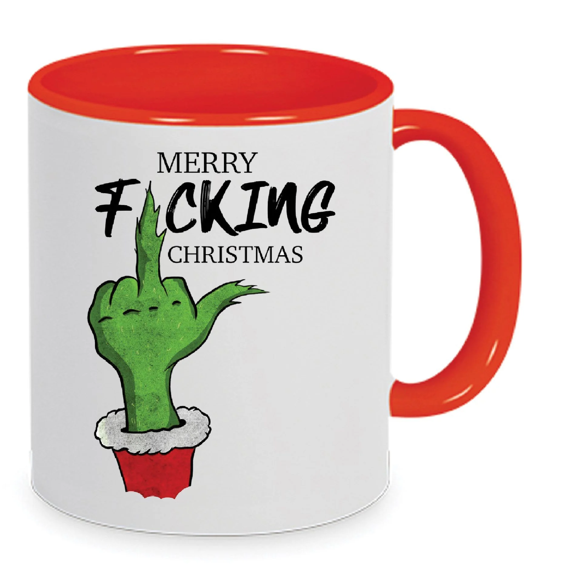 Φωτογραφία προϊόντος: Merry fucking Grinch Christmas mug Χριστουγεννιάτικη κούπα no121 κεραμική 330ml
