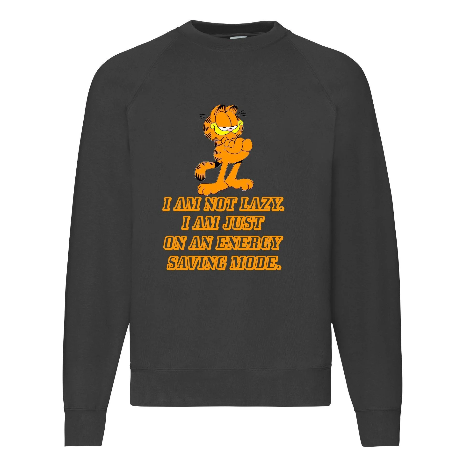 Φωτογραφία προϊόντος: Φούτερ Sweatshirt Garfield cat no20 Fruit of the loom 80% βαμβάκι I m not lazy i am on energy mode