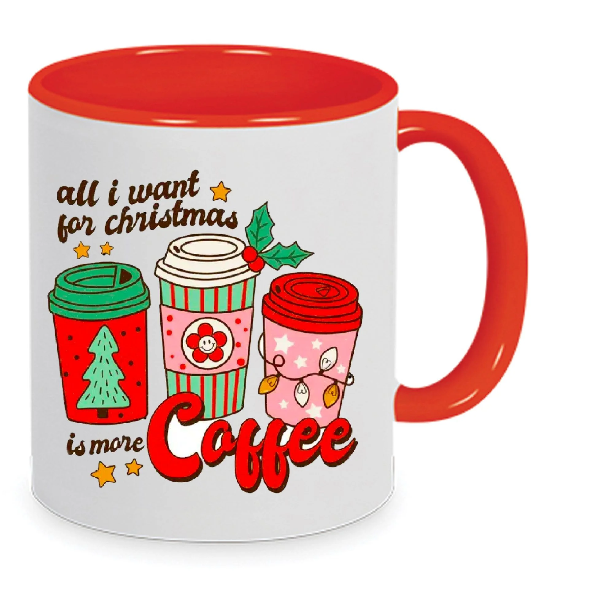 Φωτογραφία προϊόντος: All i want for Christmas is more coffee mug Χριστουγεννιάτικη κούπα no126 κεραμική 330ml
