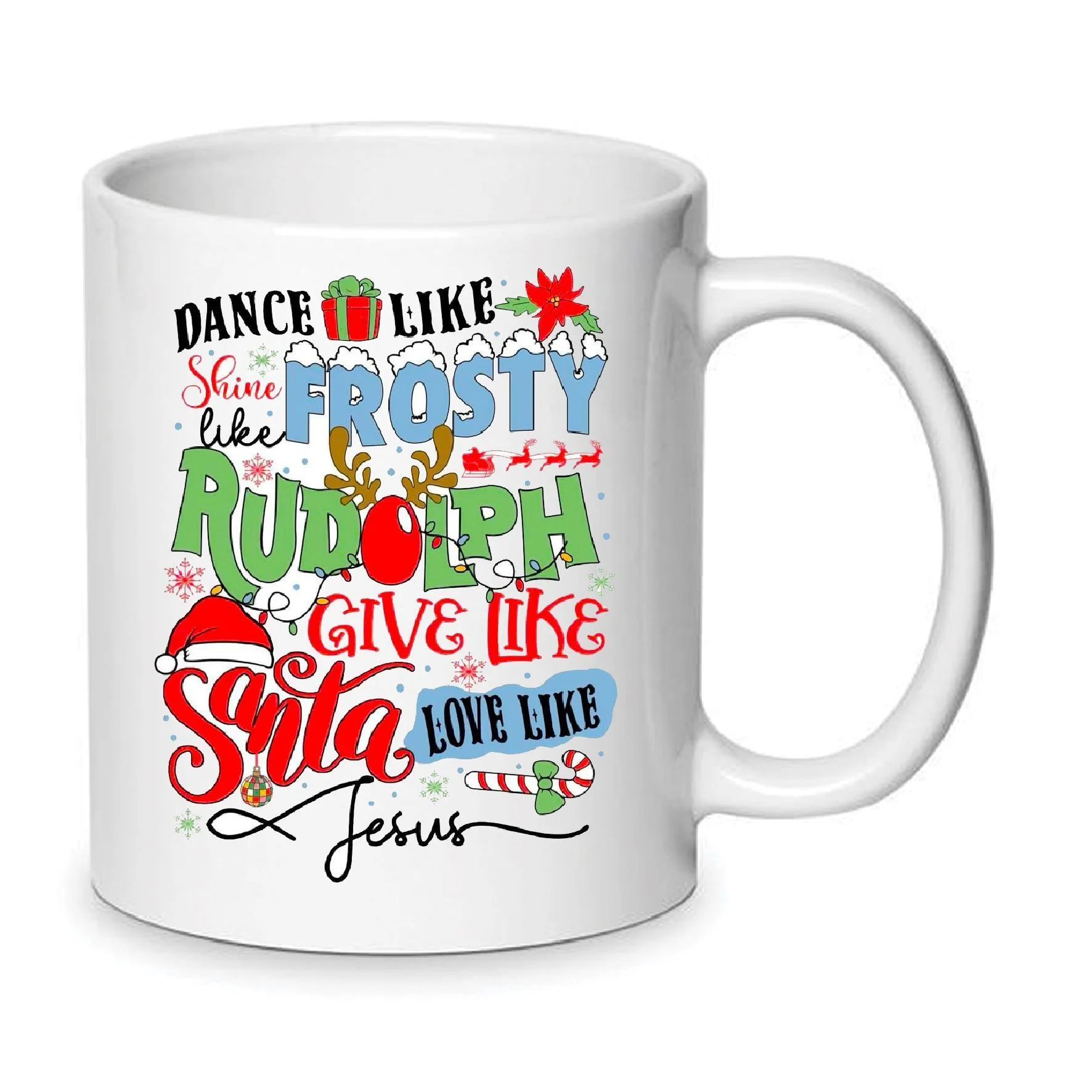 Φωτογραφία προϊόντος: Rudolph Santa Claus Christmas mug Χριστουγεννιάτικη κούπα no119 κεραμική 330ml