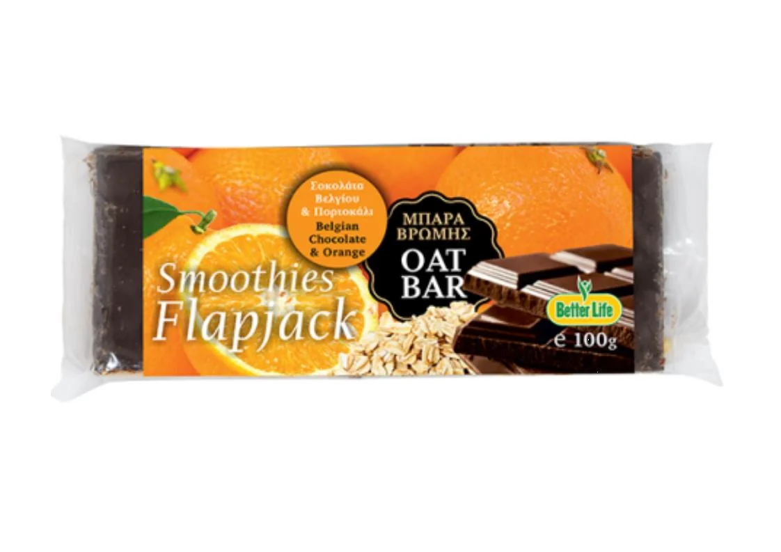 Φωτογραφία προϊόντος: Μπάρα Βρώμης Vegan Soft Flapjack Σοκολάτα Πορτοκάλι Better Life 90g