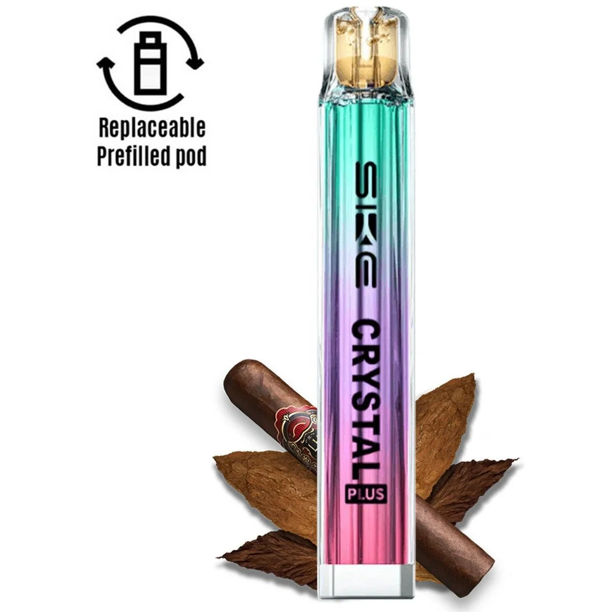 Φωτογραφία προϊόντος: SKE Crystal Plus Combo Aurora Blue Device Cuban Tobacco 2ml | 20mg