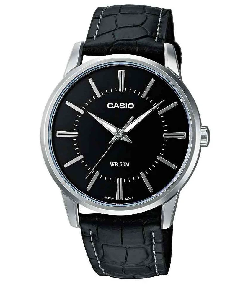 Φωτογραφία προϊόντος: CASIO Collection Black Leather Strap MTP-1303PL-1AVEF
