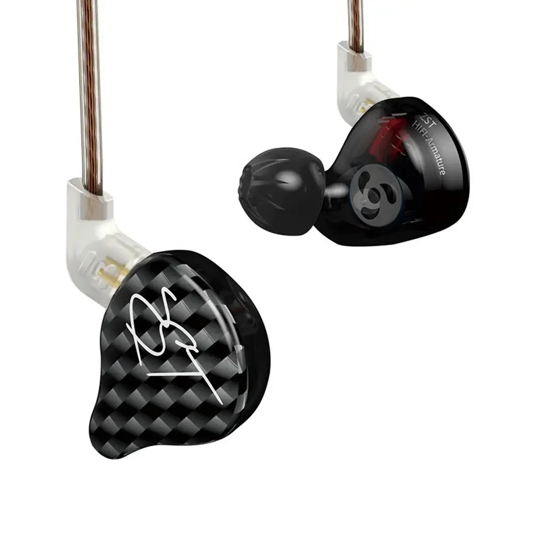 Φωτογραφία προϊόντος: KZ ZST Black No Mic - IEM 3,5 In Ear Monitor Earphones, Dynamic Hybrid Dual Driver 1BA+1DD