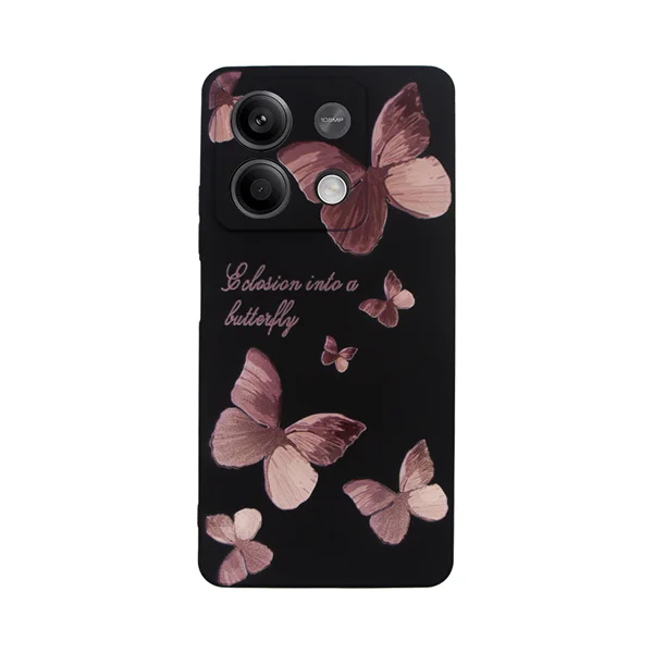 Φωτογραφία προϊόντος: Vivid Silicone Case Redmi Note 13 5G Butterfly Black/Pink