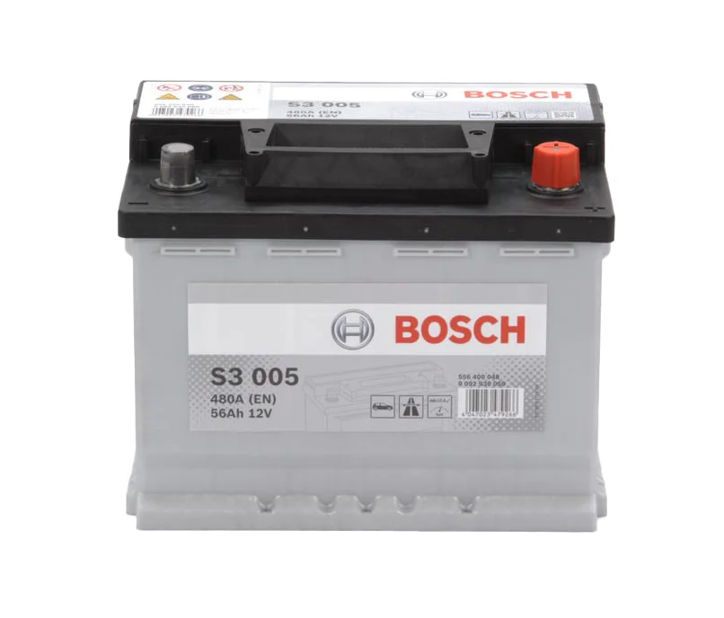 Φωτογραφία προϊόντος: Bosch S3005 – Μπαταρία Αυτοκινήτου 12V 56Ah 480A (EN) – 242×175×190 mm Δ+