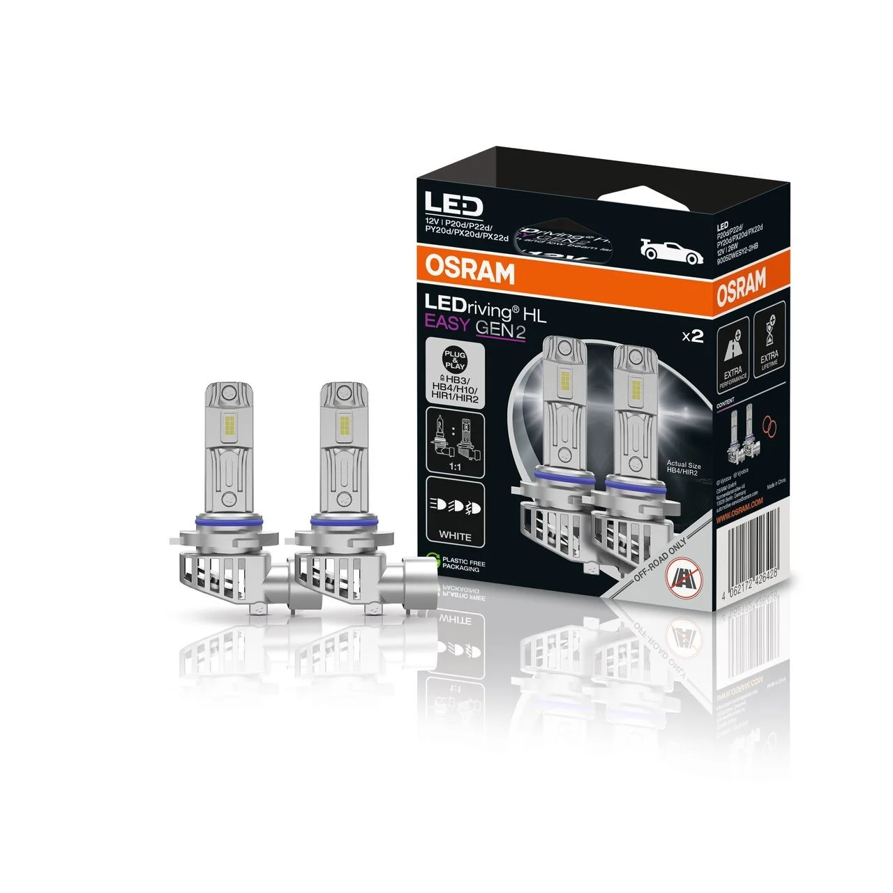 Φωτογραφία προϊόντος: Σετ Λάμπες LED OSRAM LEDriving® HL EASY HB3 / HB4 / HIR2 12V 26W 6500K Cool White Duo (2 Τεμάχια)