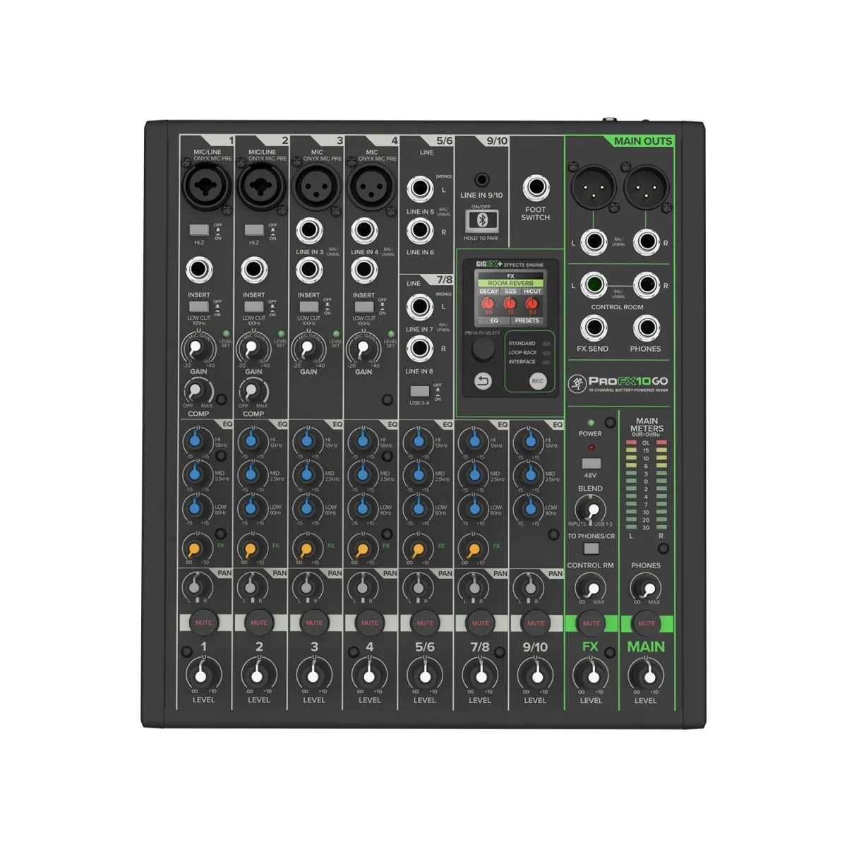 Φωτογραφία προϊόντος: Mackie ProFX10 GO - Αναλογική κονσόλα ήχου 10 καναλιών με μπαταρία