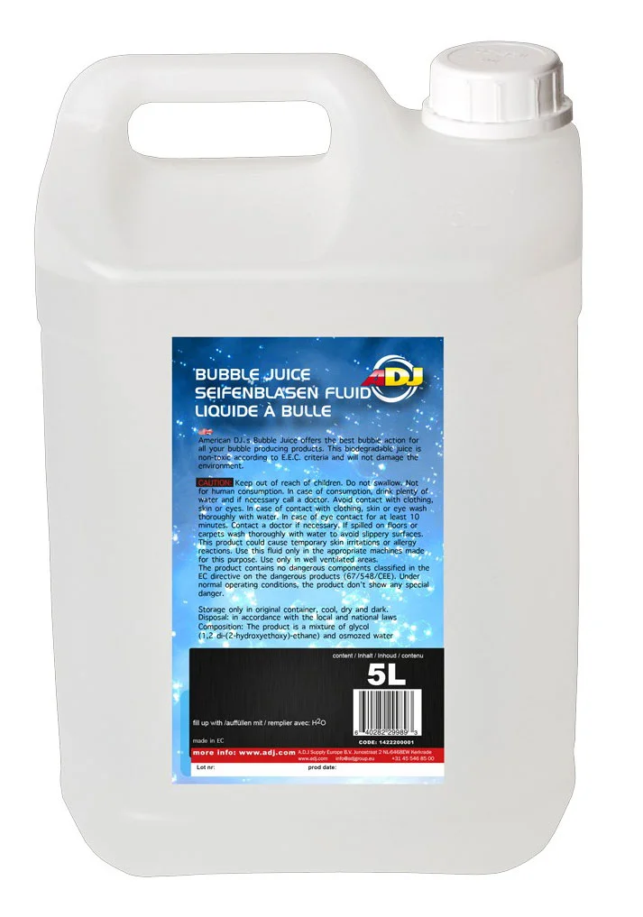 Φωτογραφία προϊόντος: American Dj BUBBLE LIQUID 5L - Υγρό για μηχανές φυσαλίδων 5 λίτρα