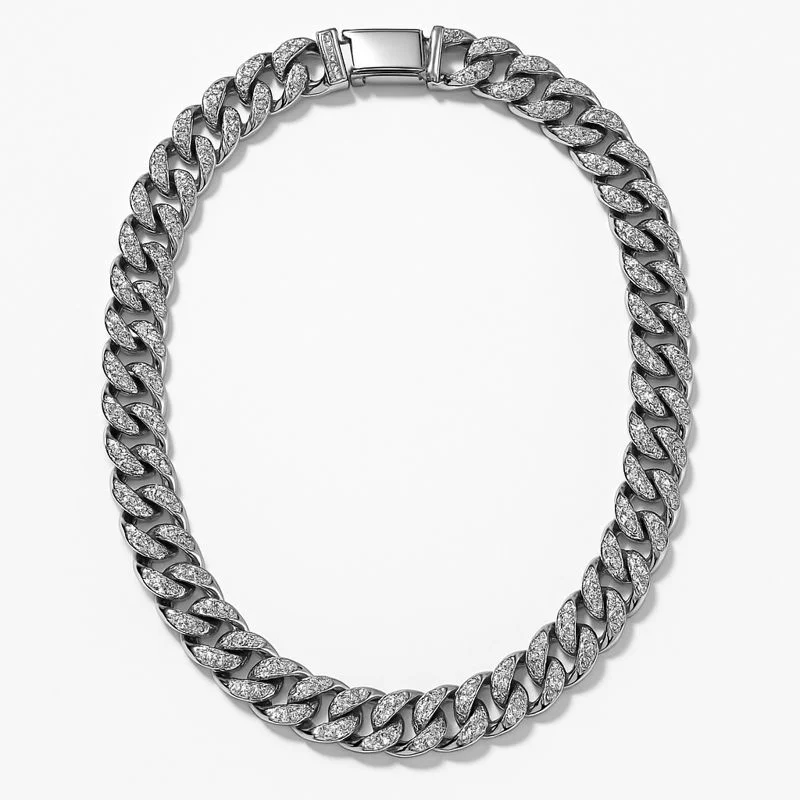 Φωτογραφία προϊόντος: Ghetto Silver Cuban Chain Zircon | Stainless Steel Necklace