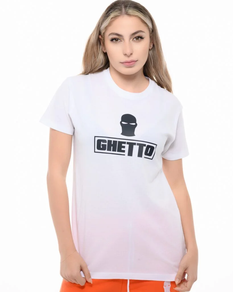 Φωτογραφία προϊόντος: Ghetto White T-Shirt Mask Logo Unisex | Streetwear T-Shirt