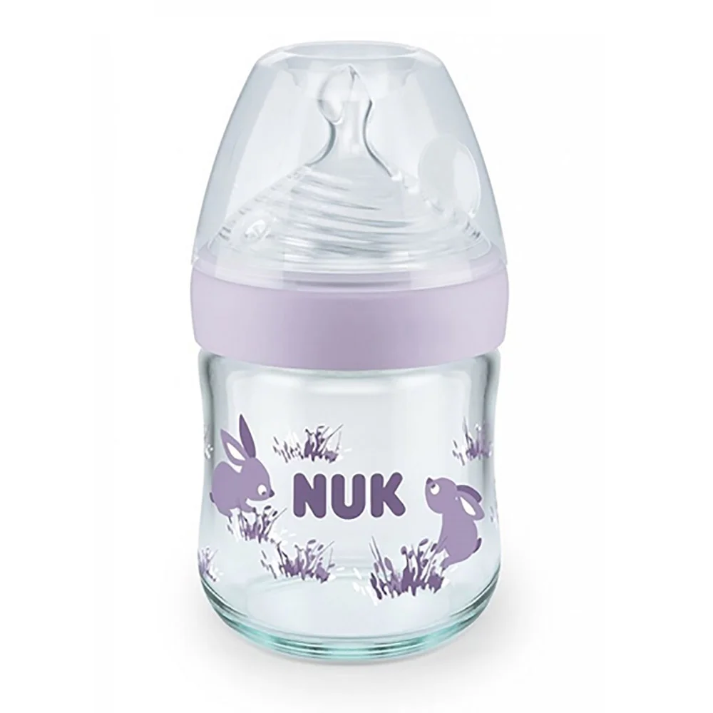 Φωτογραφία προϊόντος: Μπιμπερό Nuk Γυάλινο Nature Sense με Θηλή Σιλικόνης 120ml Μωβ
