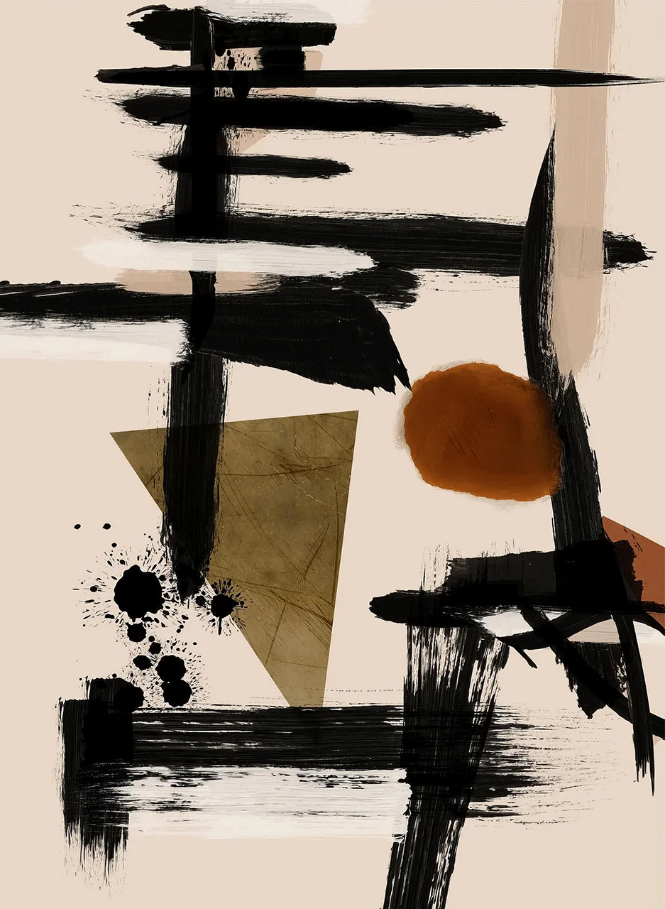 Φωτογραφία προϊόντος: Πίνακας σε καμβά Abstract Floral Black Lines