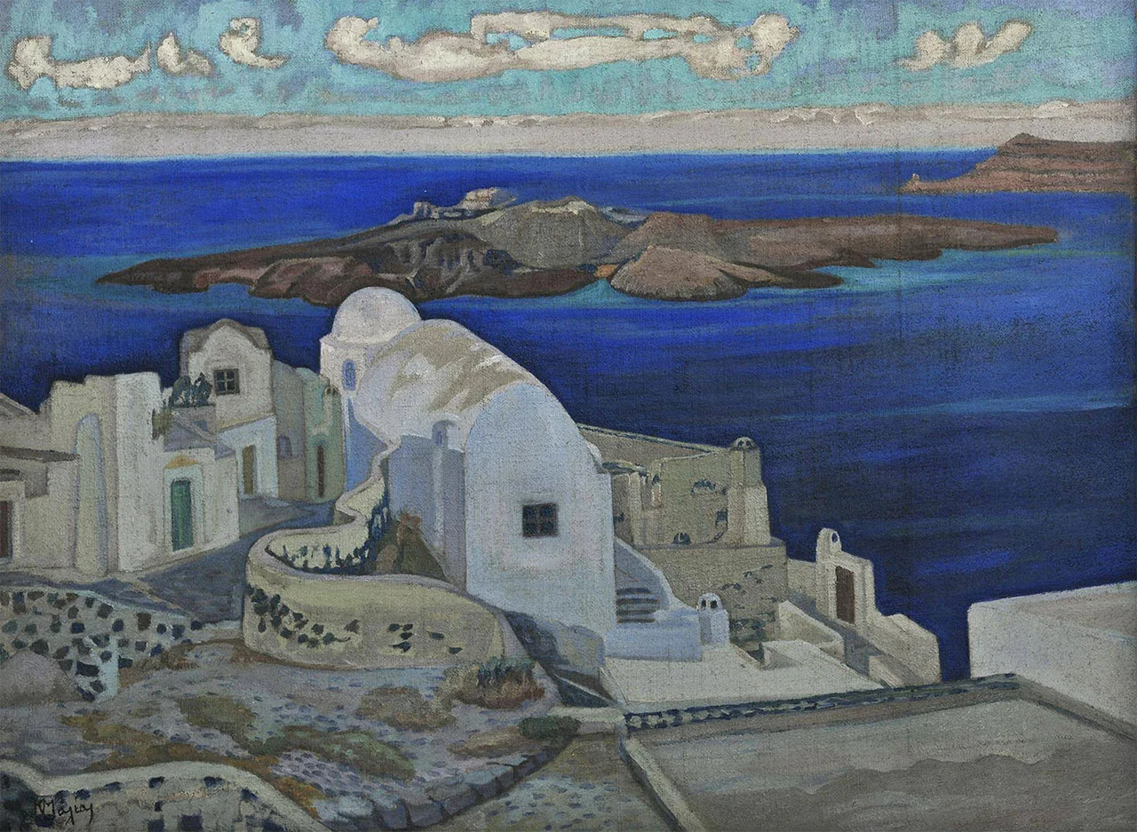 Φωτογραφία προϊόντος: Πίνακας ζωγραφικής σε καμβά Σαντορίνη Μαλέας Κωνσταντίνος