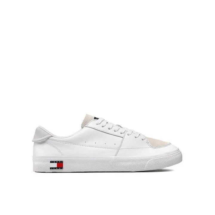 Φωτογραφία προϊόντος: Tommy Hilfiger Vulcanized Ανδρικά Sneakers Λευκά EM0EM01106 δερμάτινο Λευκό