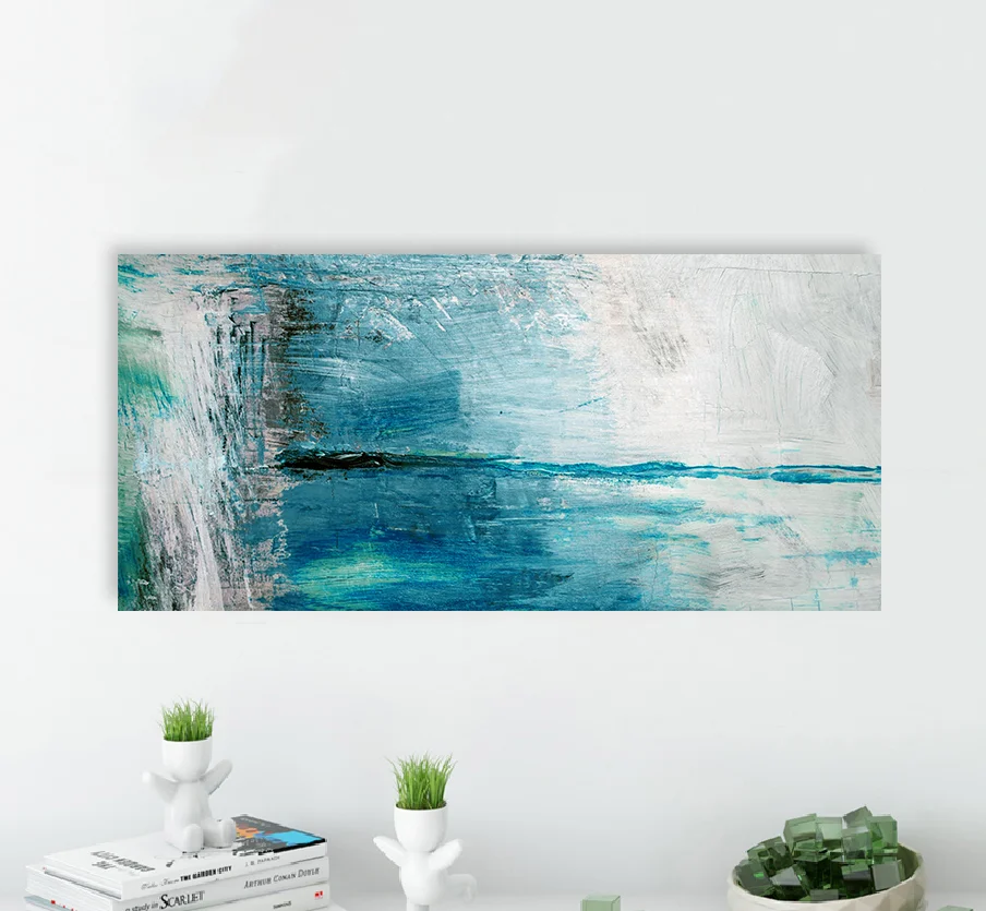 Φωτογραφία προϊόντος: Πίνακας σε καμβά waves abstract, πανοραμικός