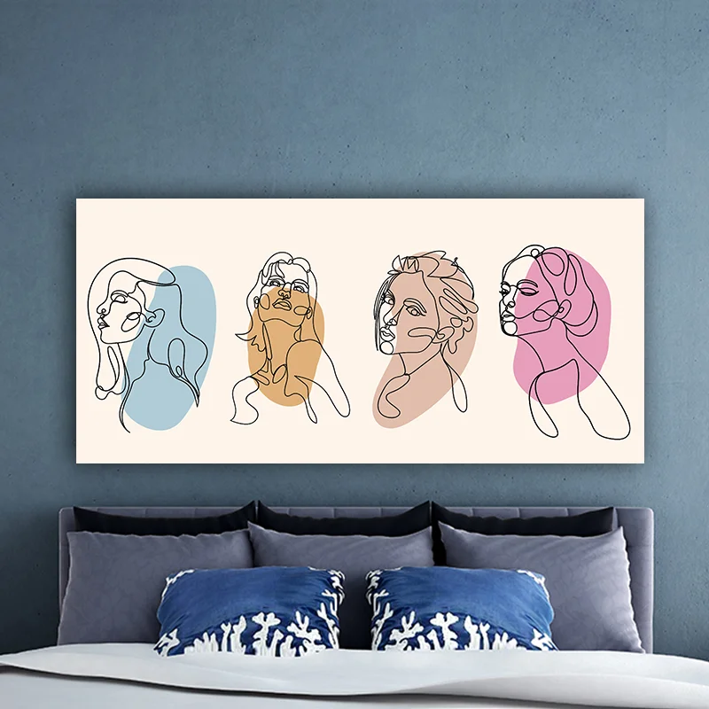 Φωτογραφία προϊόντος: Πίνακας σε καμβά minimal portrait woman πανοραμικός