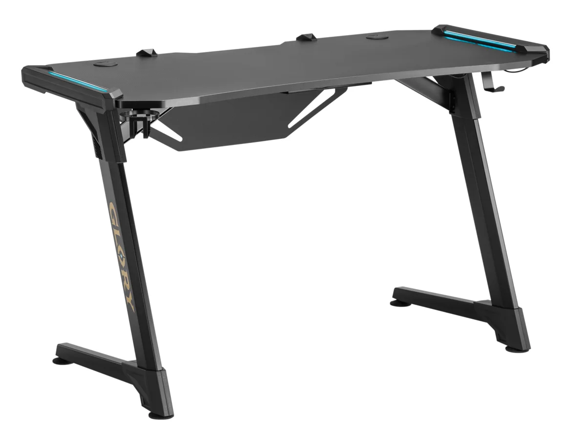 Φωτογραφία προϊόντος: BRATECK gaming γραφείο Glory GMD04-1S, 1200x600mm, RGB, μαύρο
