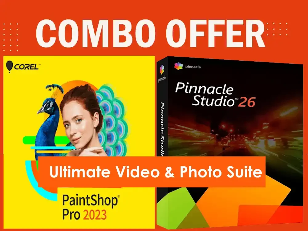 Φωτογραφία προϊόντος: Corel Combo Pack Ultimate Video + Photo Suite (Pinnacle Studio 26 Standard + PaintShop Pro Ultimate 2023) Ηλεκτρονικές Άδειες
