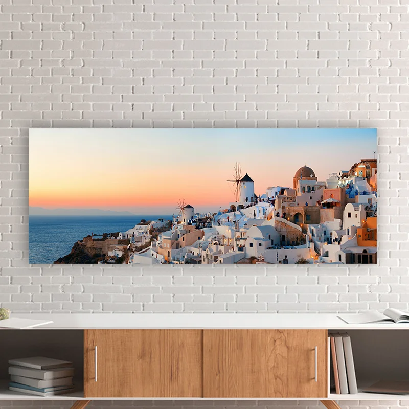 Φωτογραφία προϊόντος: Πίνακας σε καμβά Santorini skyline sunset Greece