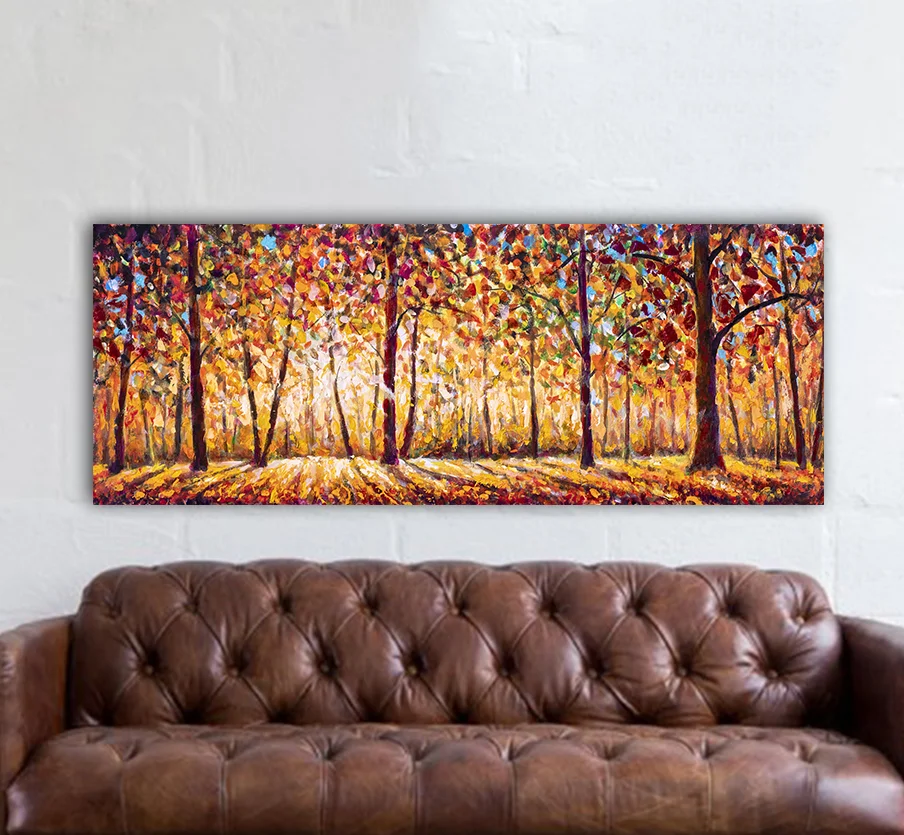 Φωτογραφία προϊόντος: Πίνακας σε καμβά Autumn panorama trees, πανοραμικός