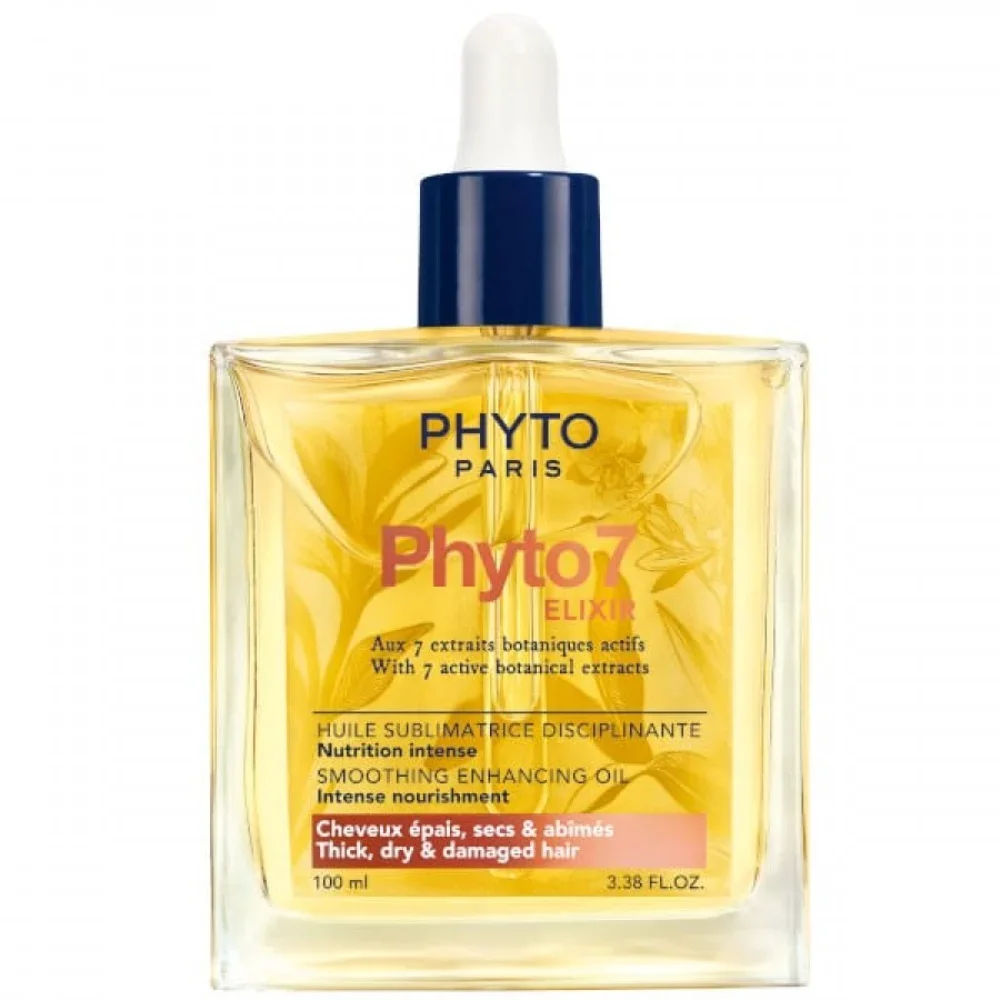 Φωτογραφία προϊόντος: Phyto 7 Elixir Smoothing Enhancing Oil Λάδι Θρέψης +amp; Λείανσης Πολλαπλών Χρήσεων για Πυκνά +amp; Ξηρά Μαλλιά, 100ml