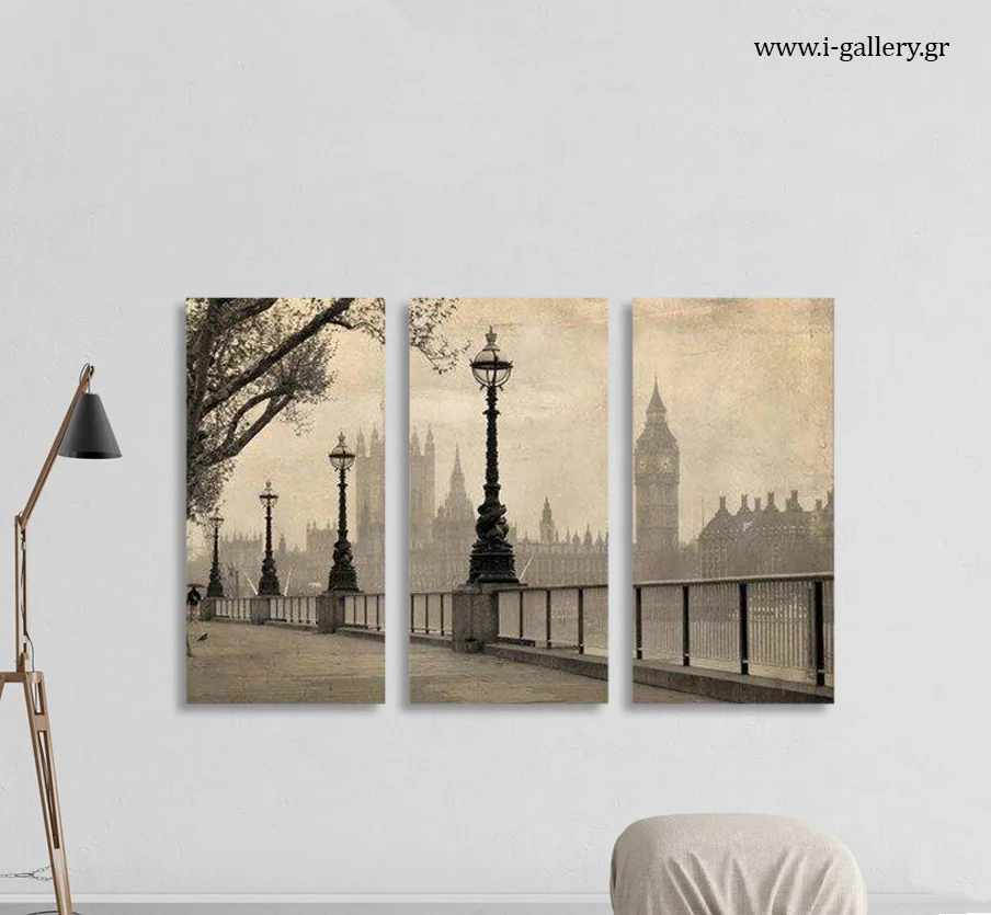 Φωτογραφία προϊόντος: Πίνακας σε καμβά Big Ben view London τρίπτυχος