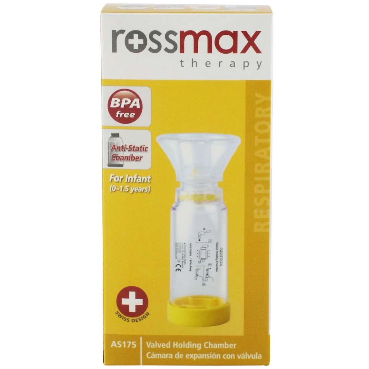 Φωτογραφία προϊόντος: Rossmax Αεροθάλαμος Εισπνοών Κατάλληλος για Παιδιά με Μάσκα 0-1.5 Years