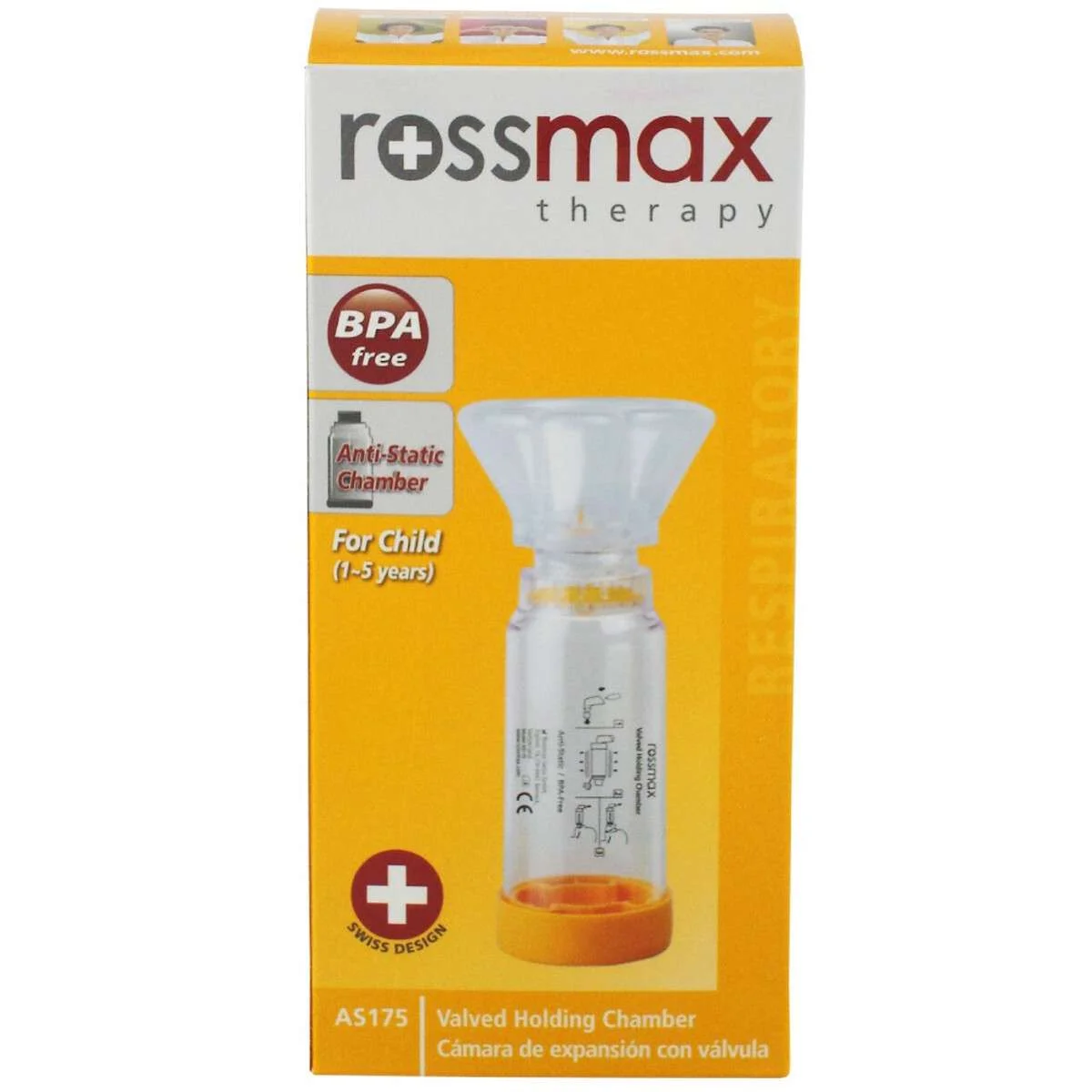Φωτογραφία προϊόντος: Rossmax Αεροθάλαμος Εισπνοών Κατάλληλος για Παιδιά με Μάσκα 1-5 Years