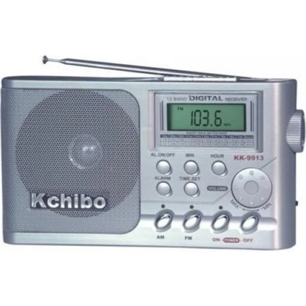 Φωτογραφία προϊόντος: OEM Kchibo KK-9913 Φορητό Ραδιόφωνο Ρεύματος / Μπαταρίας Ασημί