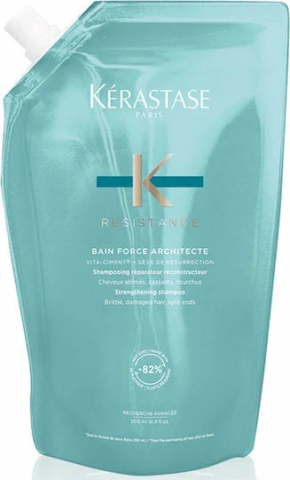 Φωτογραφία προϊόντος: Kérastase Resistance Bain Force Architecte Refill Σαμπουάν Αναδόμησης/Θρέψης + Ενυδάτωσης για Ταλαιπωρημένα Μαλλιά 500ml