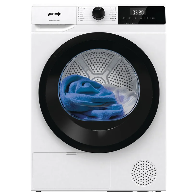 Φωτογραφία προϊόντος: Στεγνωτήριο Gorenje DHNE82 8kg A++ με Αντλία Θερμότητας Λευκό