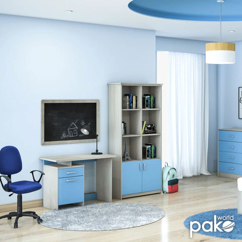 Φωτογραφία προϊόντος: Γραφείο εργασίας Looney pakoworld χρώμα castillo-μπλε 100x55x75εκ (x1)