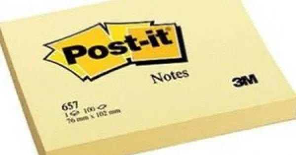 Φωτογραφία προϊόντος: 3Μ NOTES 3M 657 76x102 ΚΙΤΡΙΝΑ 100Φ.