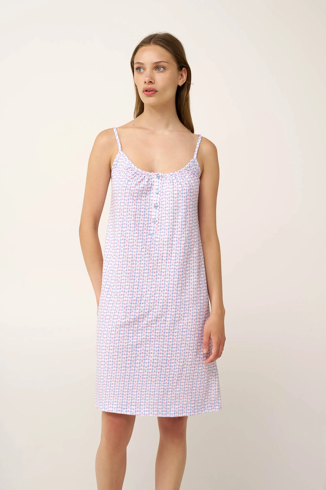 Φωτογραφία προϊόντος: VAMP 24246 NIGHTGOWN 100% COTTON COTTON SJ 90cmPlacket