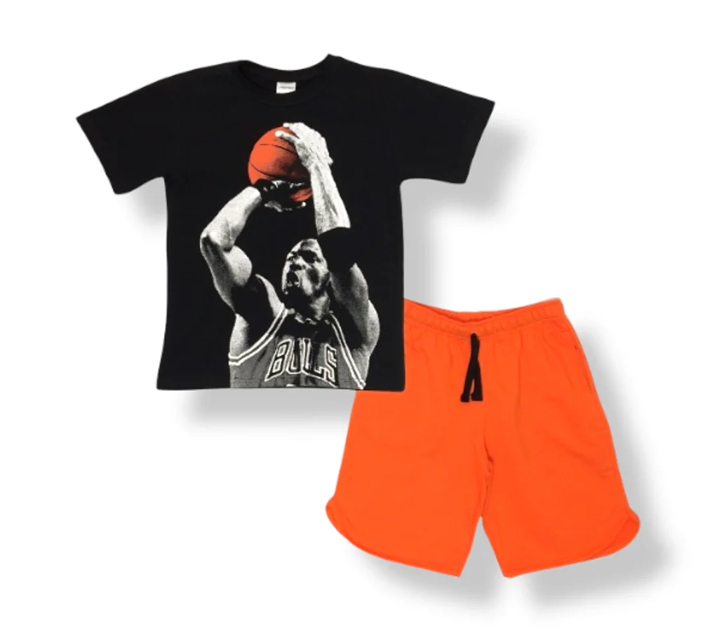 Φωτογραφία προϊόντος: Action Sportswear by Cotton Planet ΣΕΤ BULLS ΜΑΥΡΟ - ΠΟΡΤΟΚΑΛΙ