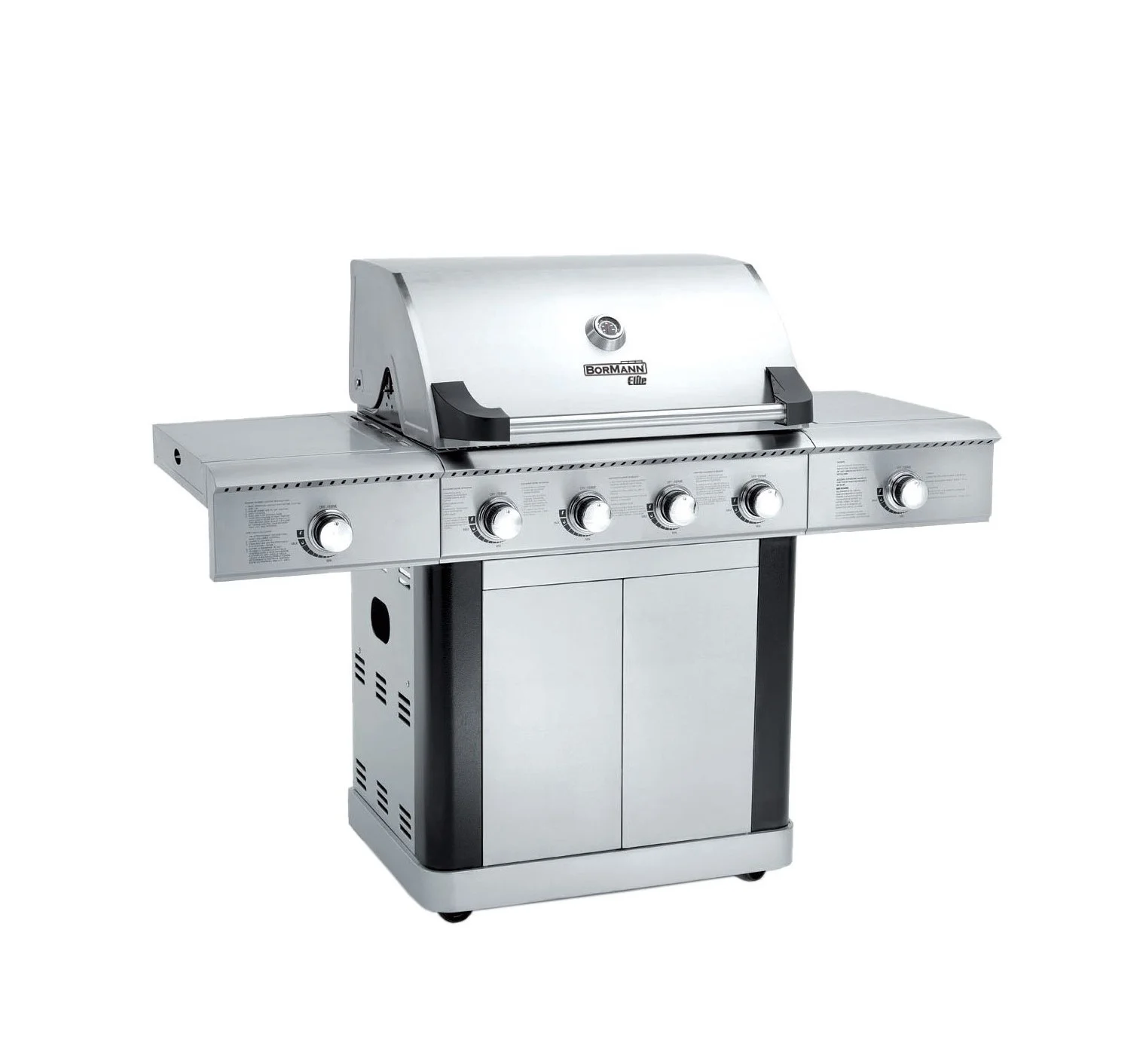 Φωτογραφία προϊόντος: Bormann BBQ5500 Ψησταριά Υγραερίου Μαντεμένια Σχάρα με 4 Εστίες και 2 Πλαϊνά Μάτια