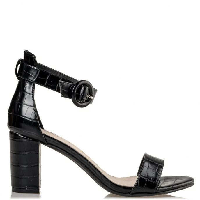 Φωτογραφία προϊόντος: MISSNV Envie Shoes Γυναικεία Πέδιλα με Χοντρό Ψηλό Τακούνι σε Μαύρο Χρώμα V65-11263