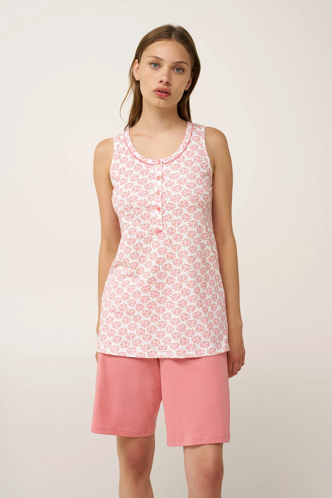 Φωτογραφία προϊόντος: VAMP 24332 PYJAMAS 100% COTTON COTTON SJ 68cmPlacketBermuda
