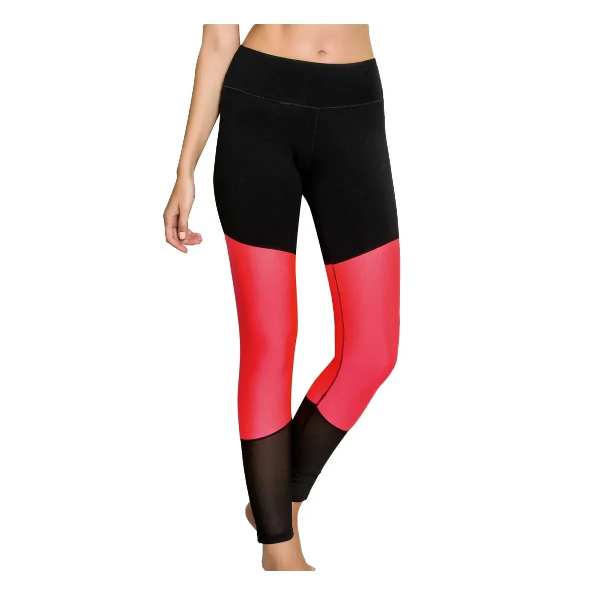 Φωτογραφία προϊόντος: Minerva Γυναικείο Κολάν Gymwear Fluo, Χρώμα Μαύρο-Κόκκινο