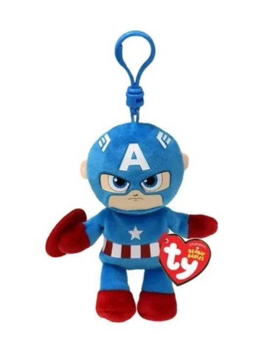 Φωτογραφία προϊόντος: Ty Beanie Babies Κλιπ Χνουδωτό γνήσιο Captain America 8,5εκ.