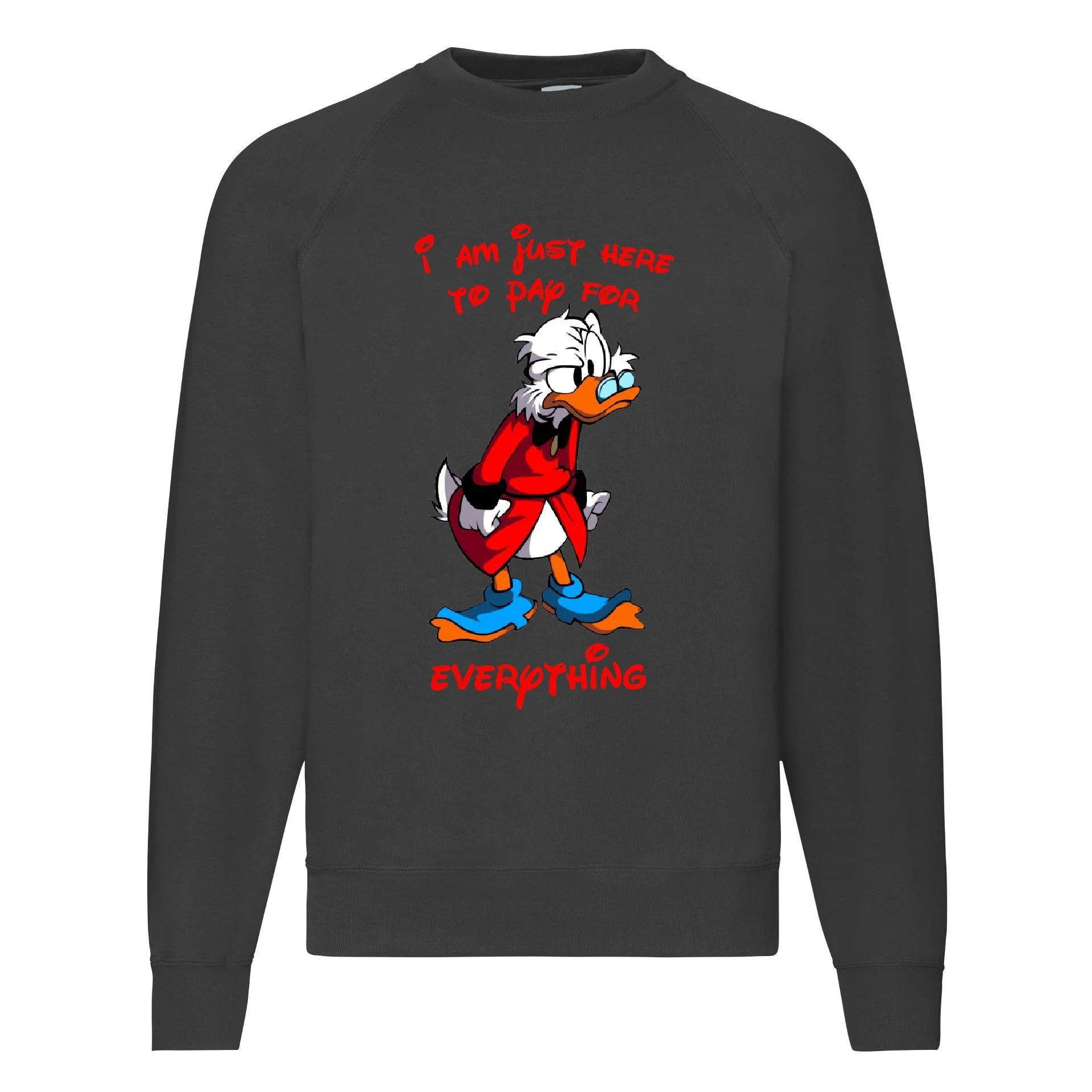 Φωτογραφία προϊόντος: Φούτερ Sweatshirt Scrooge Mc Duck Fruit of the loom 80% βαμβάκι I am just here to pay