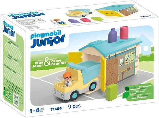 Φωτογραφία προϊόντος: Playmobil Junior Ανατρεπόμενο Φορτηγό με Εργάτη για 1-4 ετών