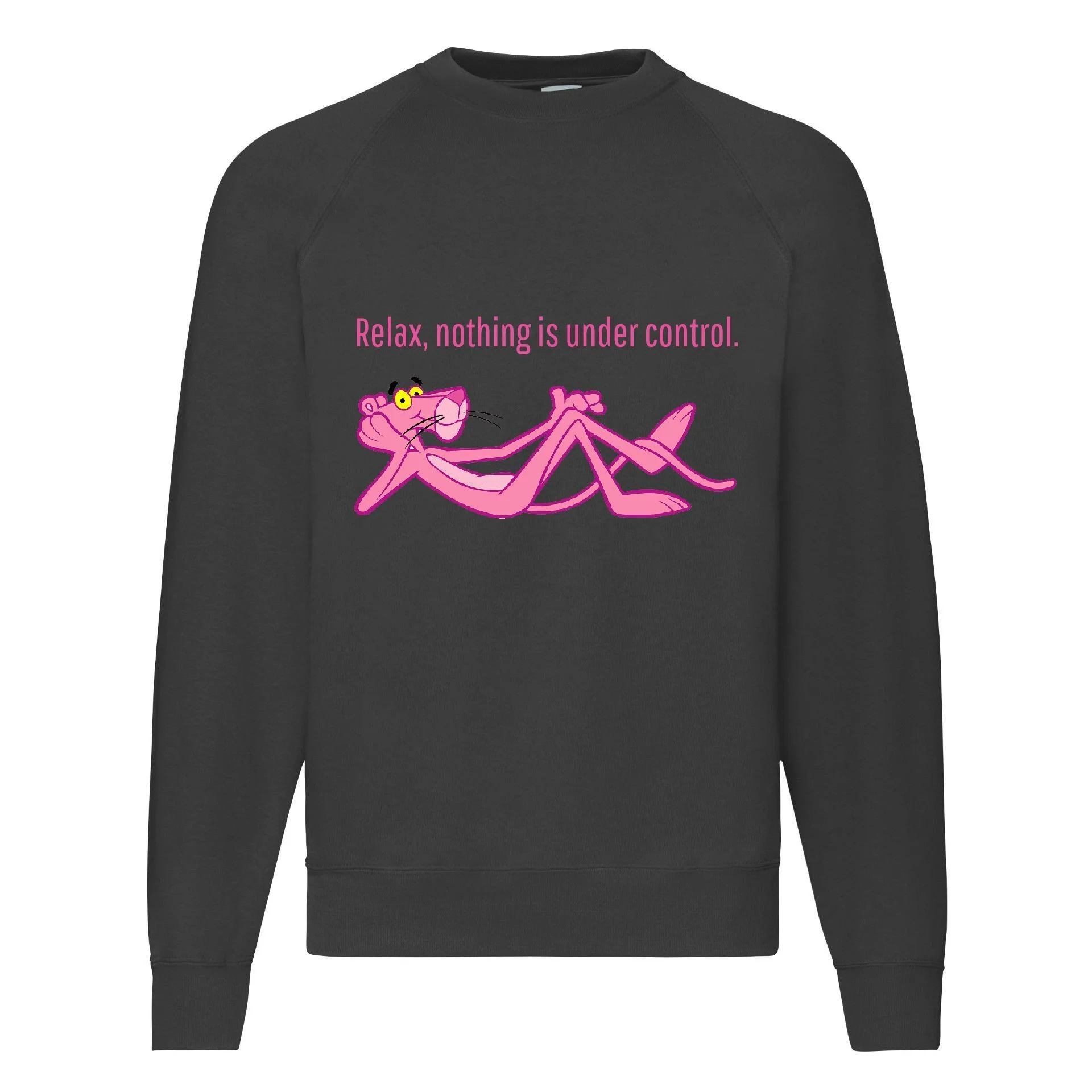 Φωτογραφία προϊόντος: Φούτερ Sweatshirt Pink Panther no2 Fruit of the loom 80% βαμβάκι Relax nothing is under control