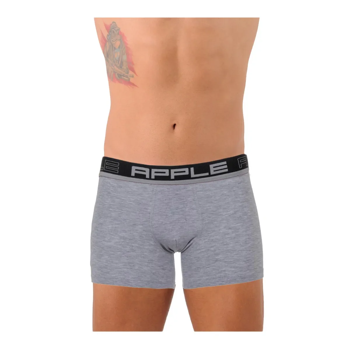 Φωτογραφία προϊόντος: Apple Ανδρικό Boxer Ρίγα Γκρι Βάση Εξωτερικό Λάστιχο, Χρώμα Ασημί