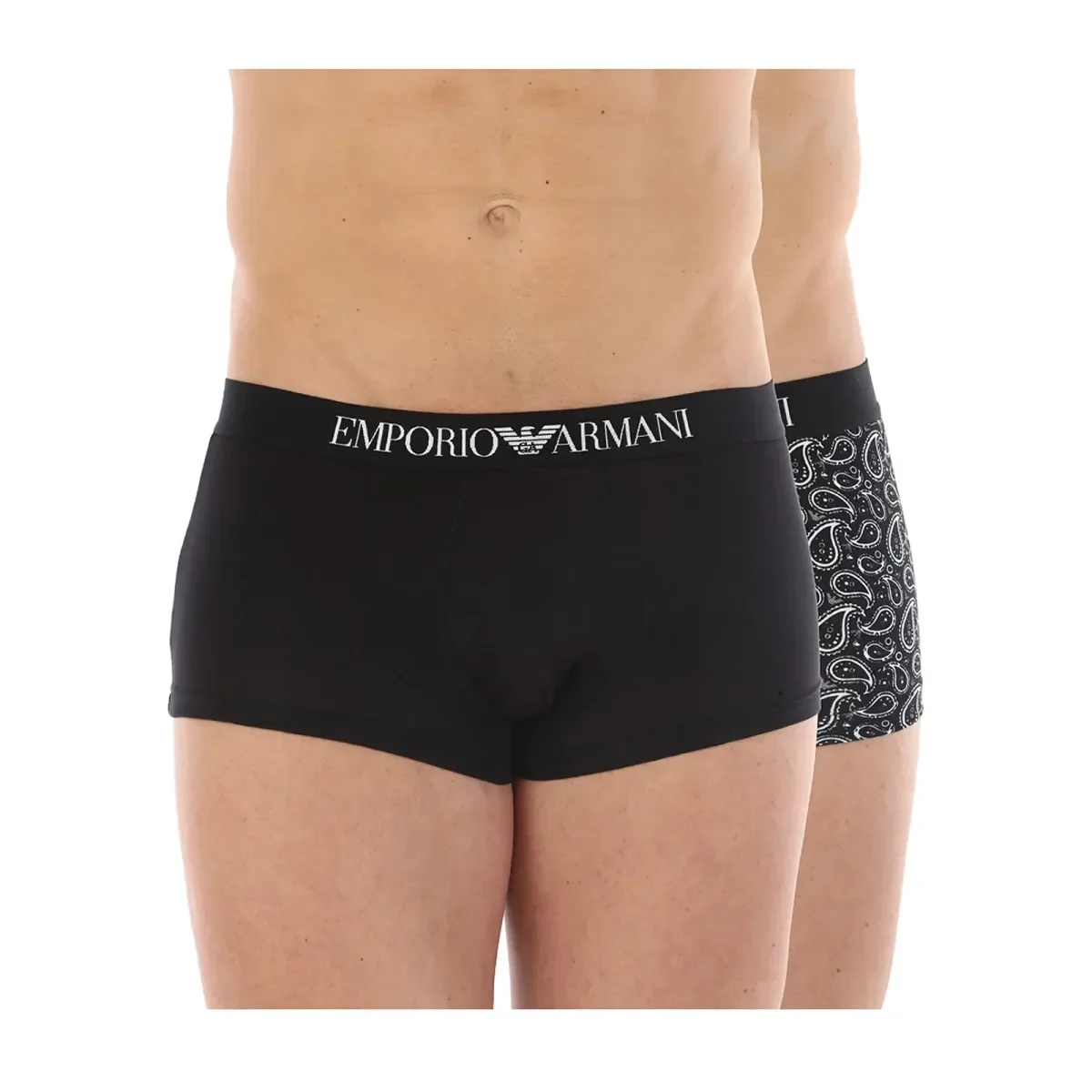 Φωτογραφία προϊόντος: Emporio Armani Ανδρικό Boxer Stretch Cotton Pois Trunk - Διπλό Πακέτο, Χρώμα Cachemire/Μαύρο
